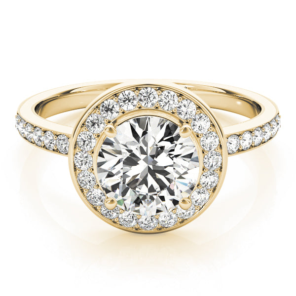 14K Yellow Gold 1 5/8 ct tw Halo Diamond Engagement Ring