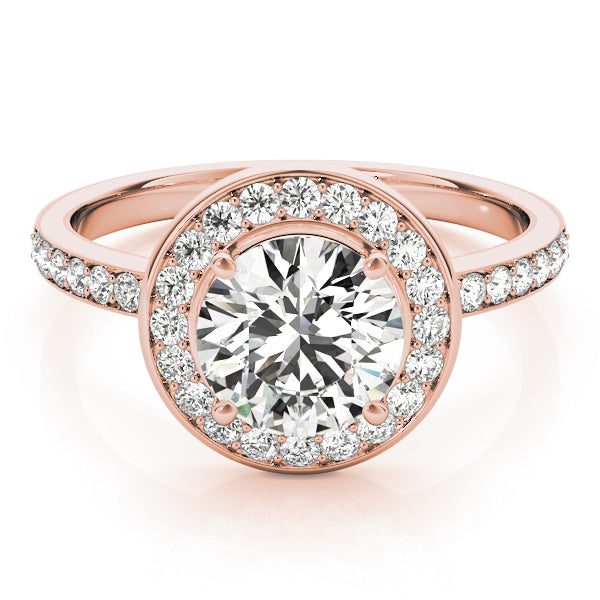 14K Rose Gold 1 5/8 ct tw Halo Diamond Engagement Ring