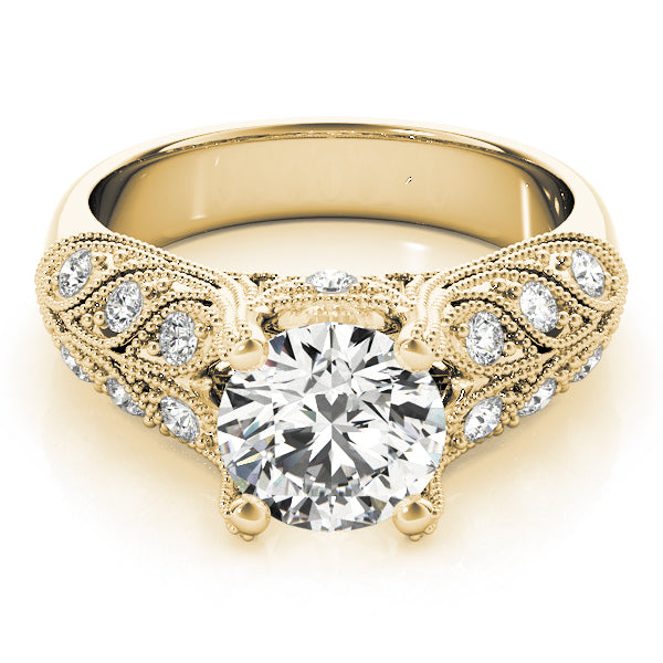 14K Yellow Gold 1 3/4 ct tw Vintage Diamond Engagement Ring
