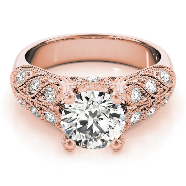 18K Rose Gold 1 3/4 ct tw Vintage Diamond Engagement Ring