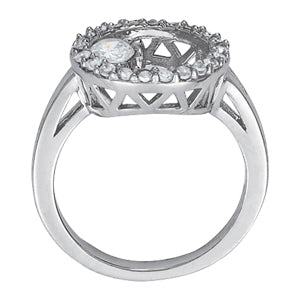18K White Gold Round Diamond Fashion Ring