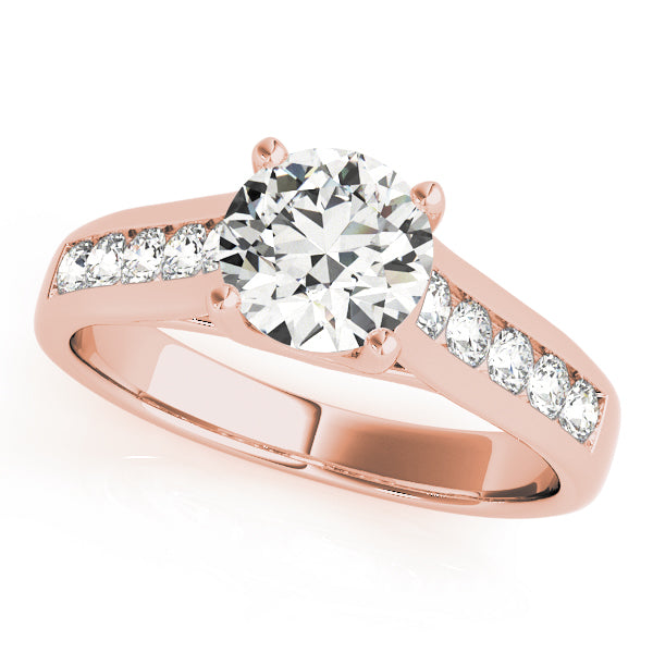 14K Rose Gold 1 3/8 ct tw Trellis Diamond Engagement Ring