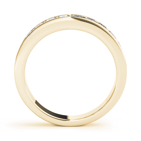 14K Yellow Gold Square Diamond Wedding Ring