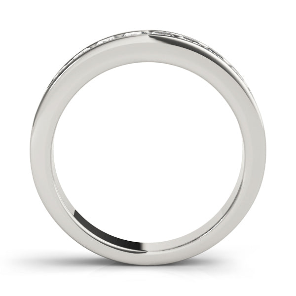 18K White Gold Square Diamond Wedding Ring