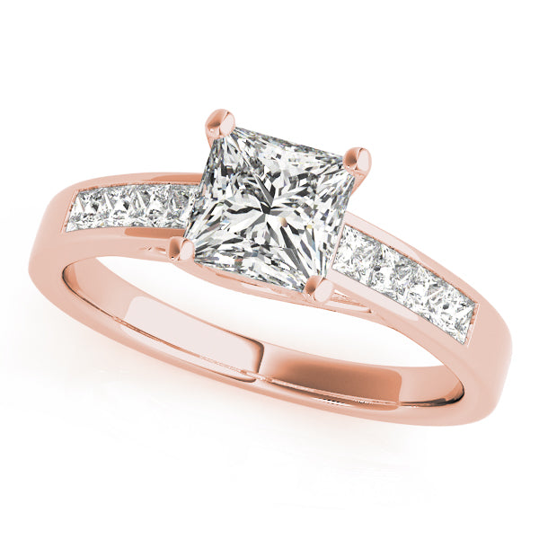 14K Rose Gold 1 ct tw Trellis Diamond Engagement Ring