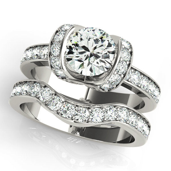 14K White Gold 1.5 ctw Diamond Engagement Ring