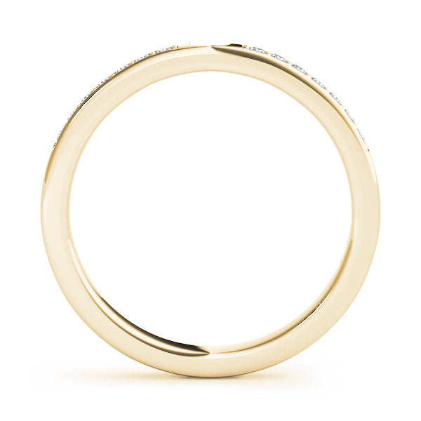 18K Yellow Gold 1/8 ct Diamond Wedding Band
