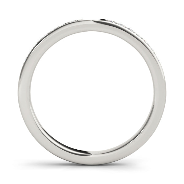 Platinum White Diamond Wedding Ring with 14 Stones
