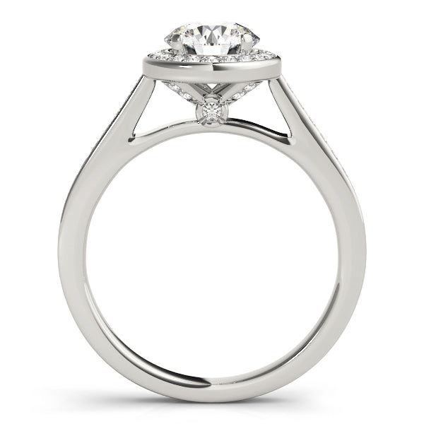 14K White Gold 1.25ctw Diamond Halo Engagement Ring