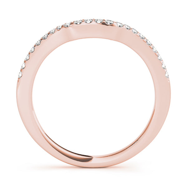 18K Rose Gold 0.18 ctw Diamond Wedding Band