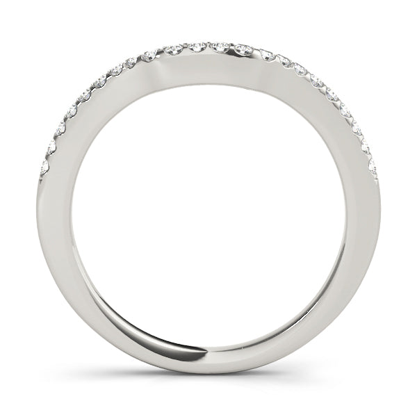 14K White Gold 0.18ctw Diamond Wedding Band