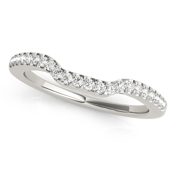 14K White Gold 0.18ctw Diamond Wedding Band