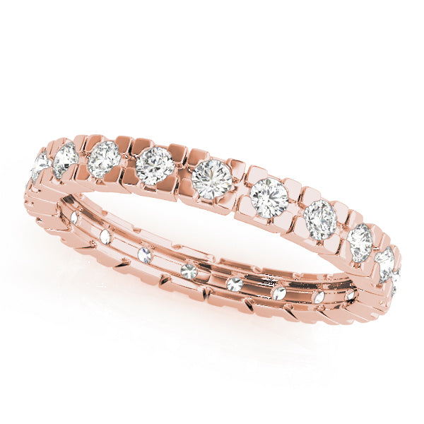18K Rose Gold 1/2 ct Diamond Wedding Band