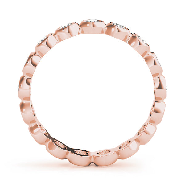 18K Rose Gold 5/8 ct Diamond Wedding Band