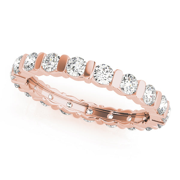 14K Rose Gold Multi-Diamond Wedding Ring