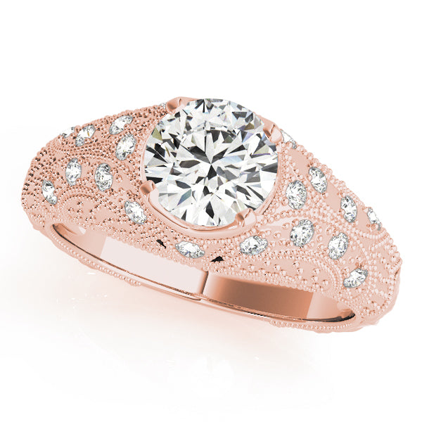 14K Rose Gold 1 1/5 ct tw Vintage Diamond Engagement Ring
