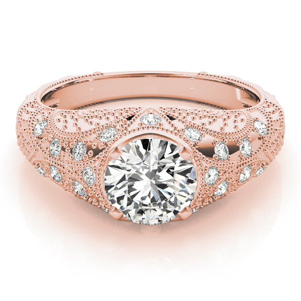 14K Rose Gold 1 1/5 ct tw Vintage Diamond Engagement Ring