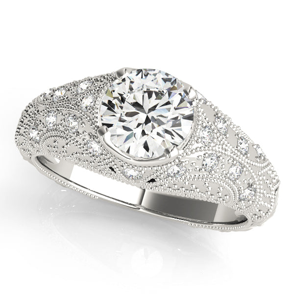 18K White Gold 1.2 ctw Vintage Diamond Ring