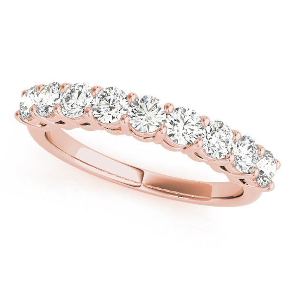 18K Rose Gold 9-Diamond Wedding Ring | 1 CT