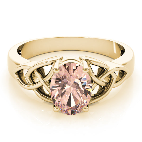 14K Yellow Gold Oval Diamond Fashion Ring