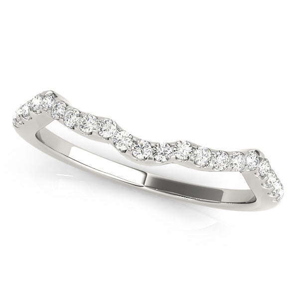 14K White Gold 0.21 CT Diamond Wedding Band