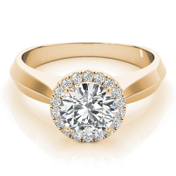 18K Yellow Gold 1 ct tw Halo Diamond Engagement Ring