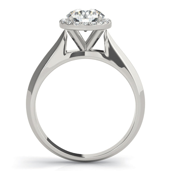1 CT Diamond Halo Engagement Ring - 18K White Gold