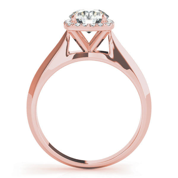 18K Rose Gold 1 ct Diamond Halo Engagement Ring