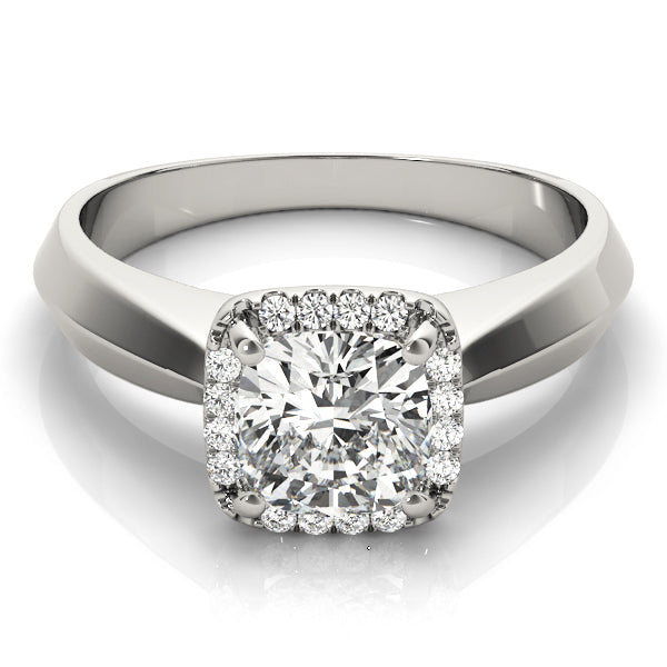 14K White Gold 1 CT Cushion Diamond Engagement Ring