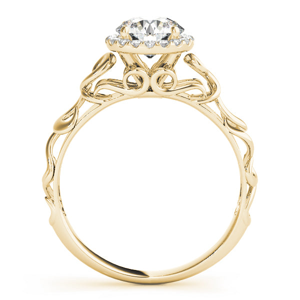 18K Yellow Gold 1 CT Diamond Halo Engagement Ring