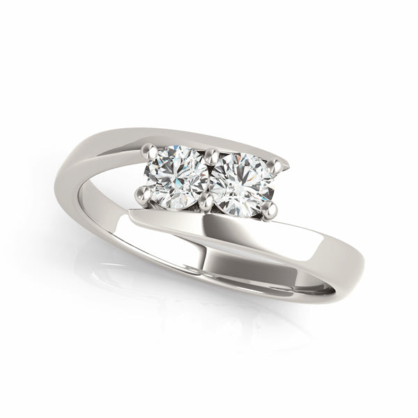 18K White Gold 1 CT Two-Stone Diamond Ring