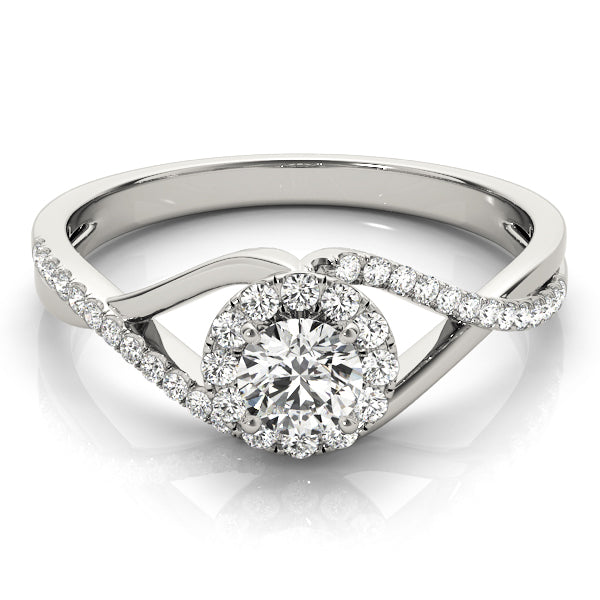 18K White Gold 1.25 ctw Diamond Halo Engagement Ring