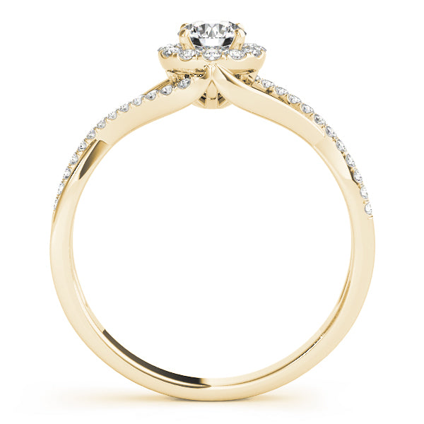 14K Yellow Gold 1 CT Diamond Halo Engagement Ring