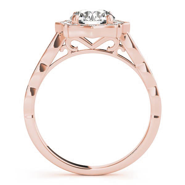 18K Rose Gold 1.10 ct Round Diamond Halo Ring