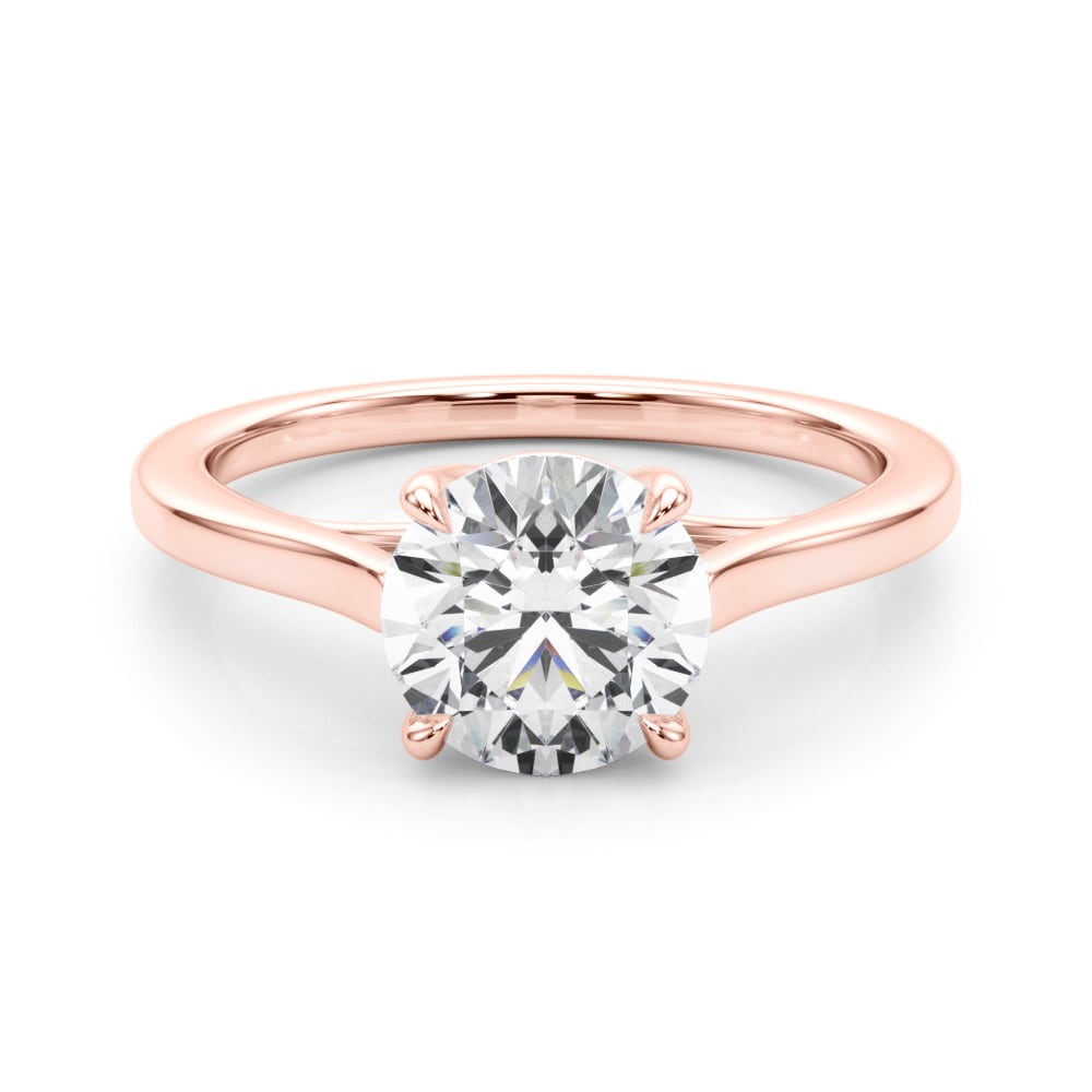 18K Rose Gold 1 1/2 ct tw Solitaire Diamond Engagement Ring