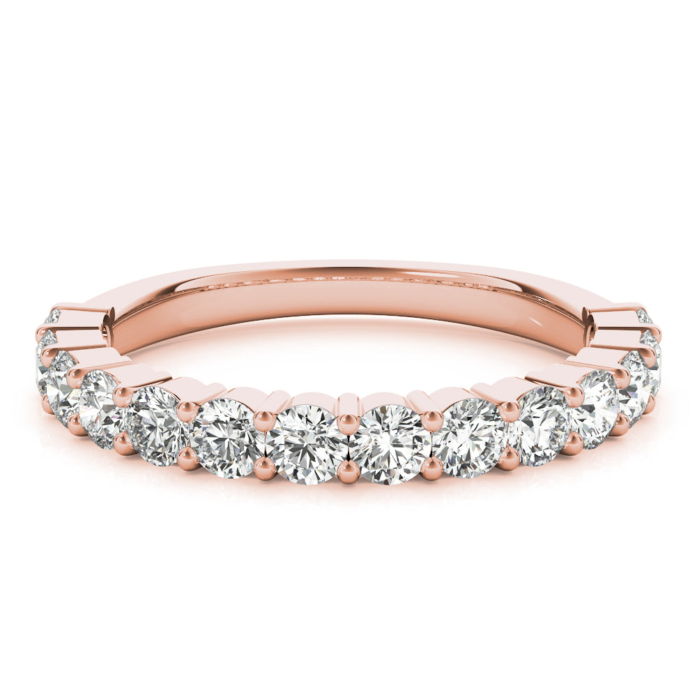 18K Rose Gold 1 CT Diamond Wedding Band