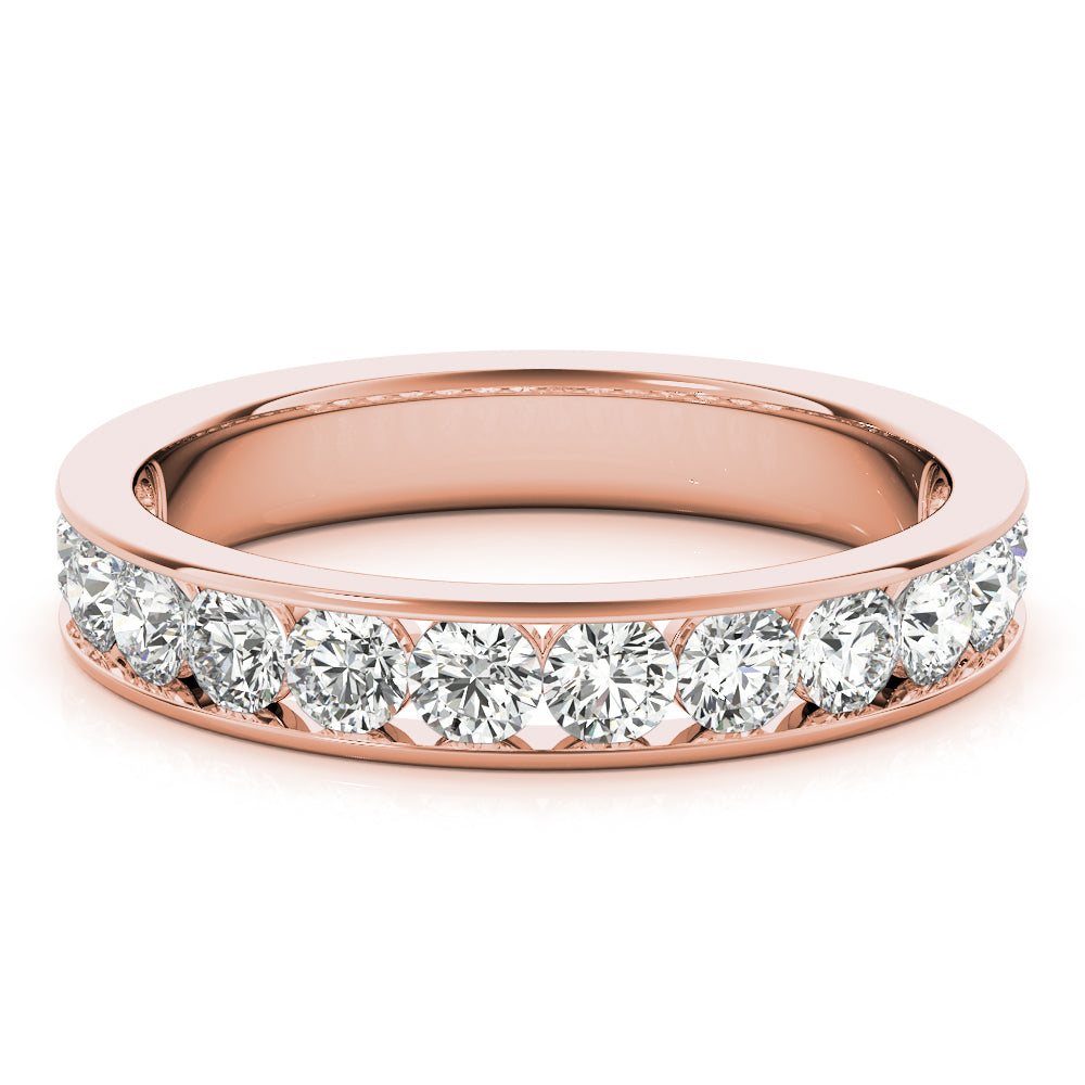 18K Rose Gold Diamond Wedding Ring