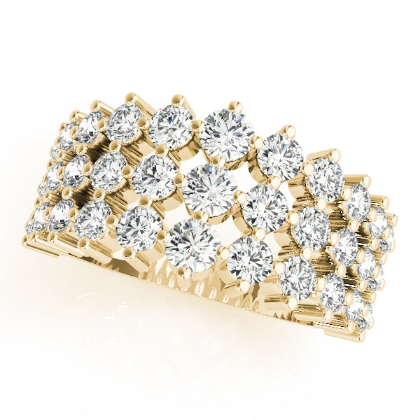 14K Yellow Gold Round Diamond Fashion Ring
