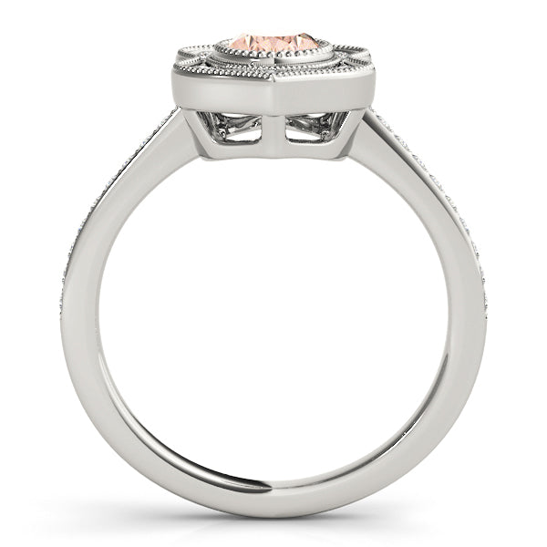 14K White Gold Oval Diamond Fashion Ring