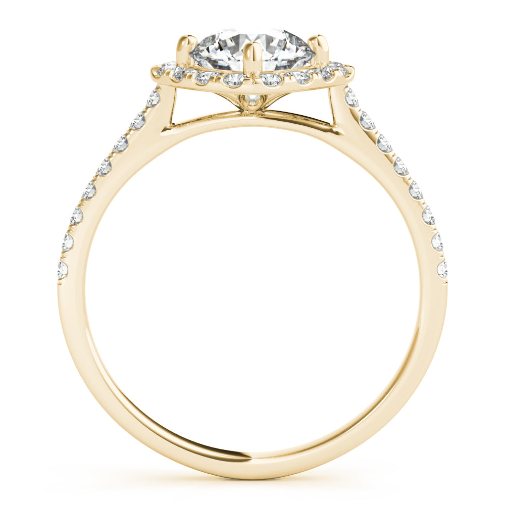 14K Yellow Gold 1 1/3 ct tw Halo Diamond Engagement Ring