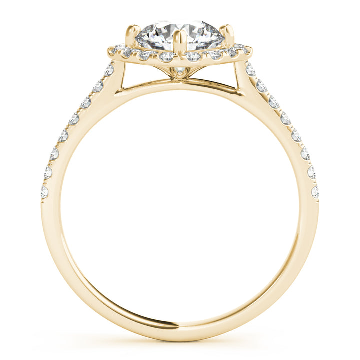 14K Yellow Gold 1 1/3 ct tw Halo Diamond Engagement Ring