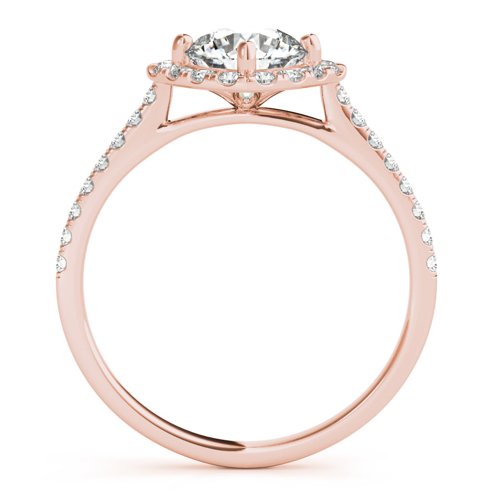 18K Rose Gold 1.33ctw Diamond Halo Engagement Ring