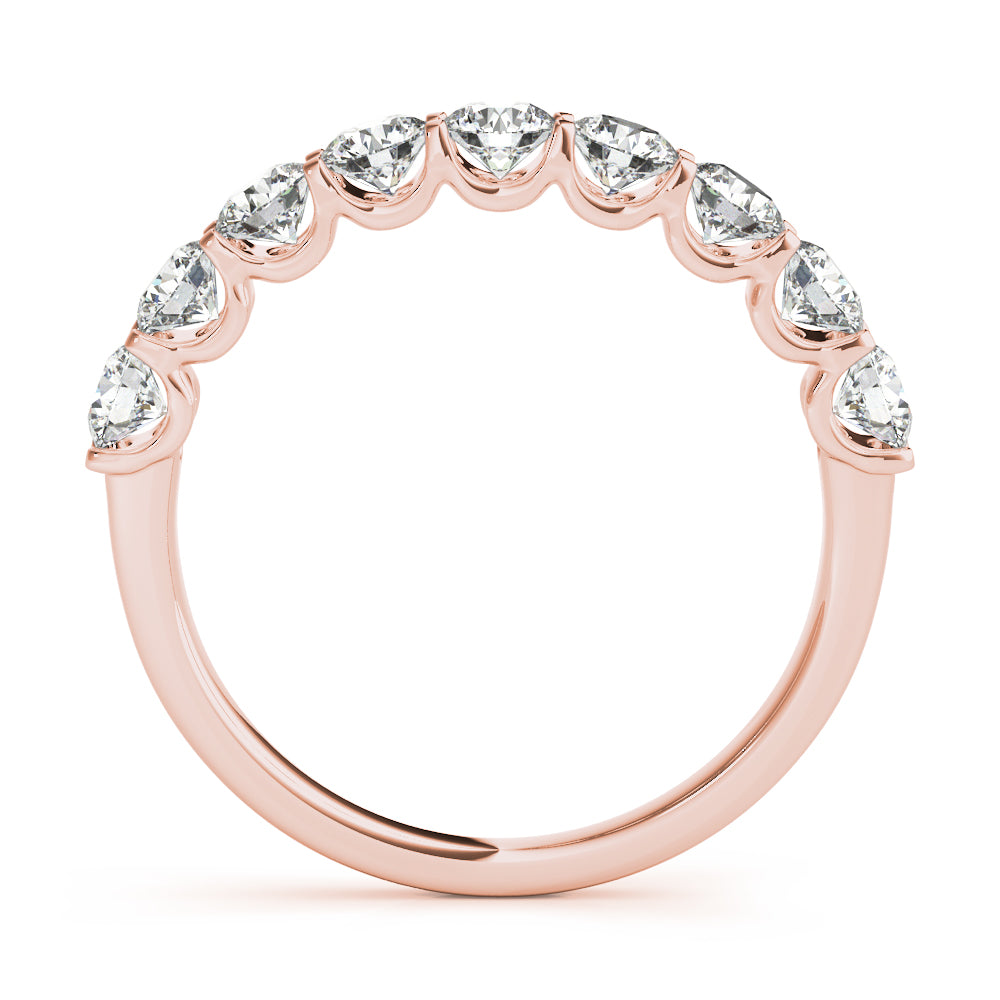 14K Rose Gold Round Diamond Wedding Ring