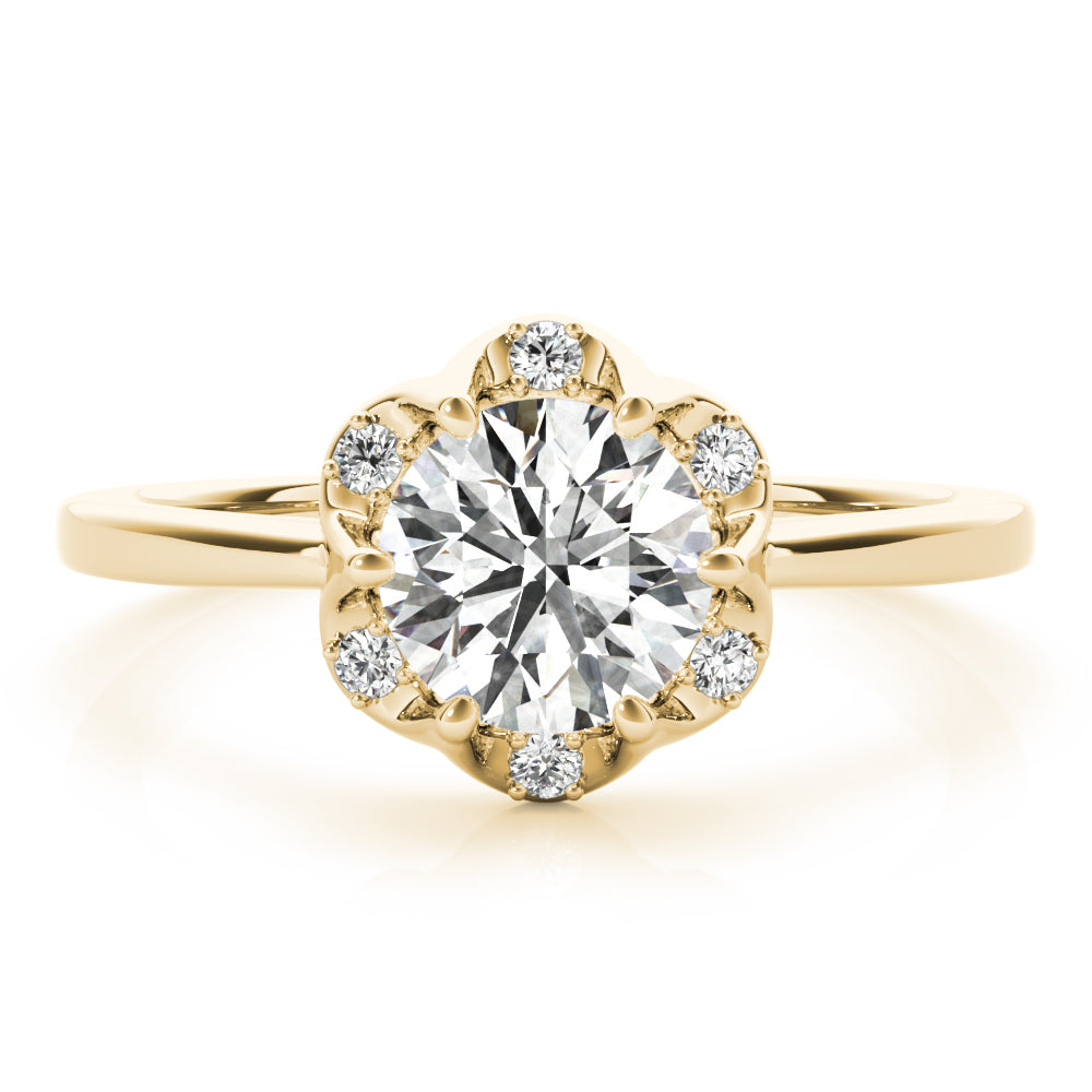 14K Yellow Gold 1 ct tw Halo Diamond Engagement Ring
