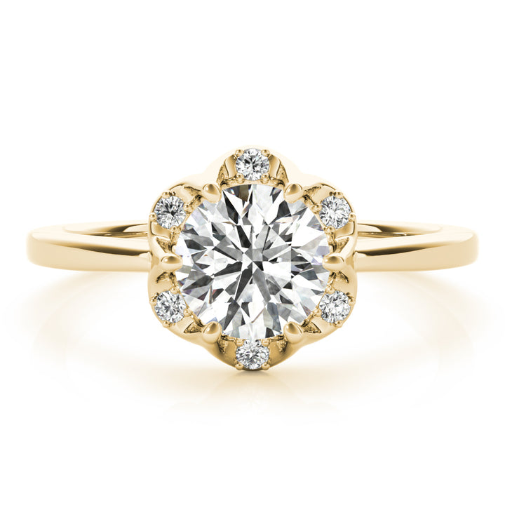 14K Yellow Gold 1 ct tw Halo Diamond Engagement Ring