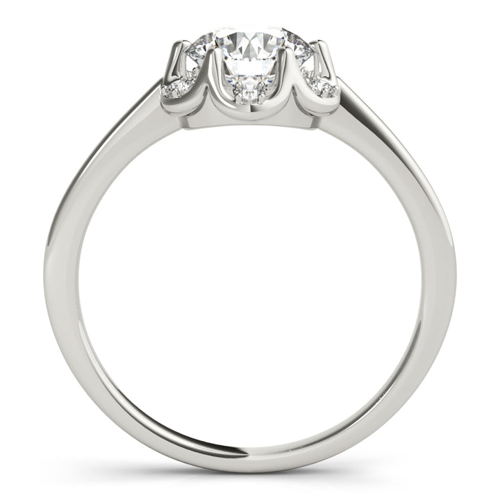 1 CT Platinum Round Diamond Halo Engagement Ring