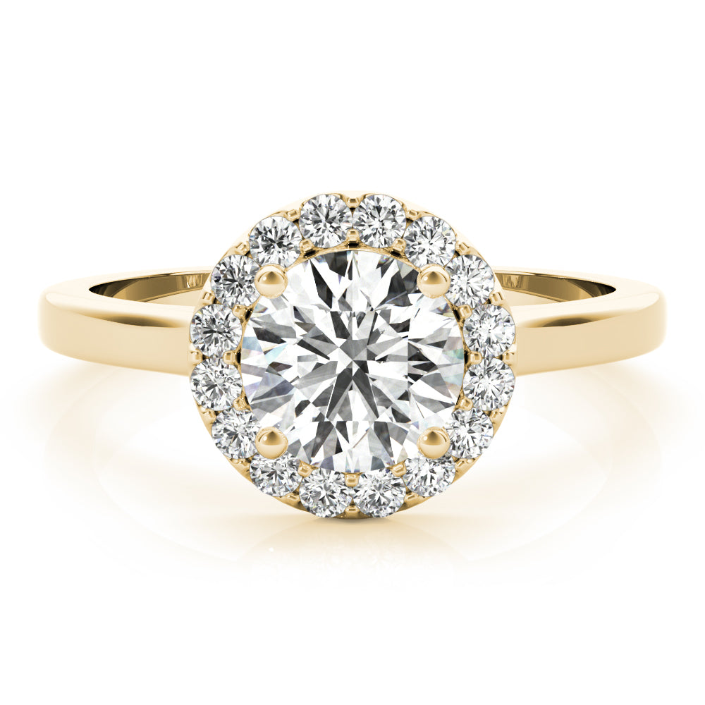 18K Yellow Gold 1.25 ct Diamond Halo Engagement Ring