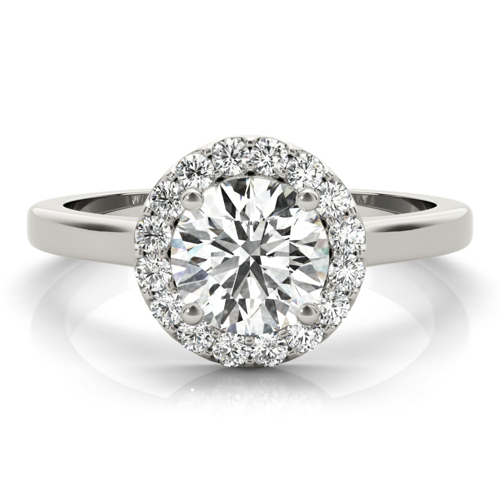 18K White Gold 1.25 ct Diamond Halo Engagement Ring