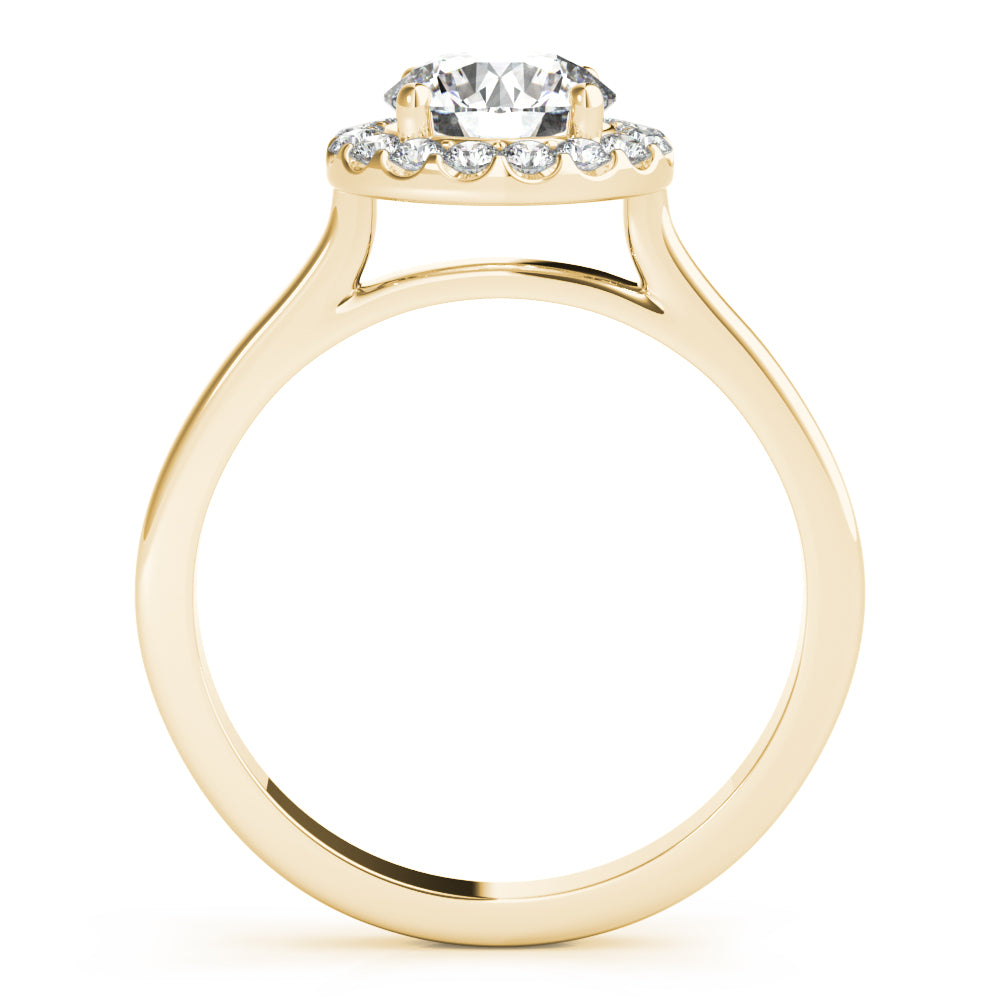 18K Yellow Gold 1.25 ct Diamond Halo Engagement Ring