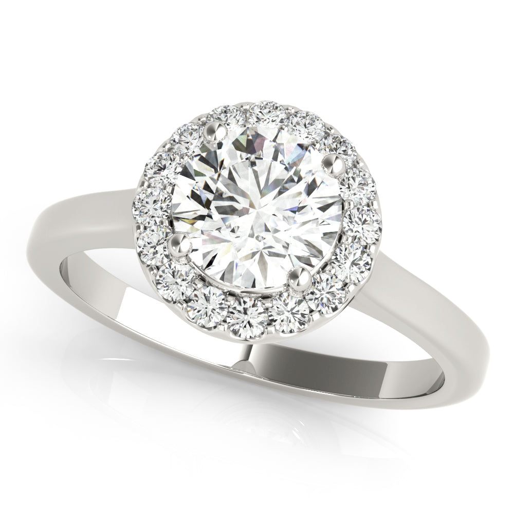 18K White Gold 1.25 ct Diamond Halo Engagement Ring